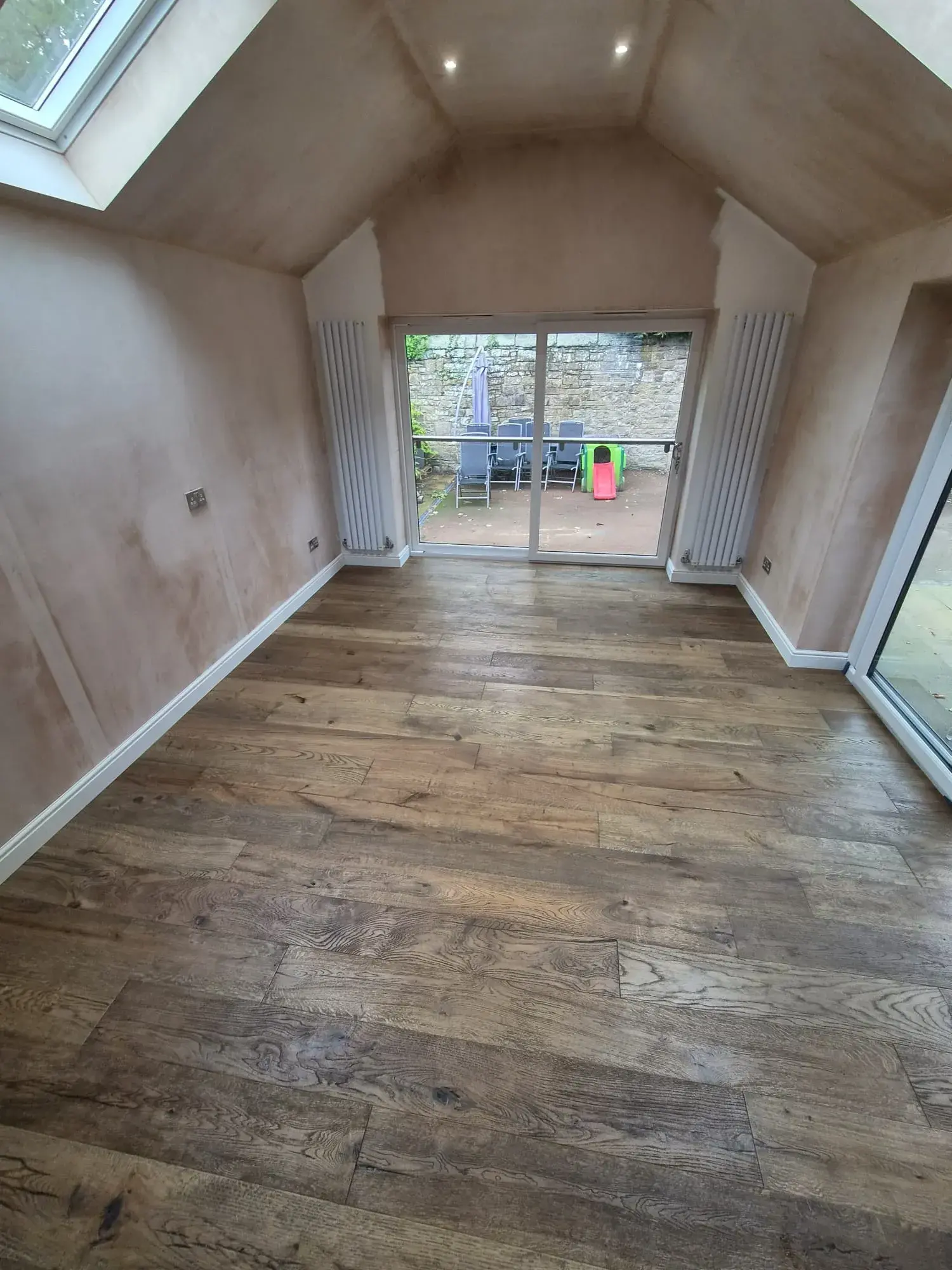 New wood floor installation
